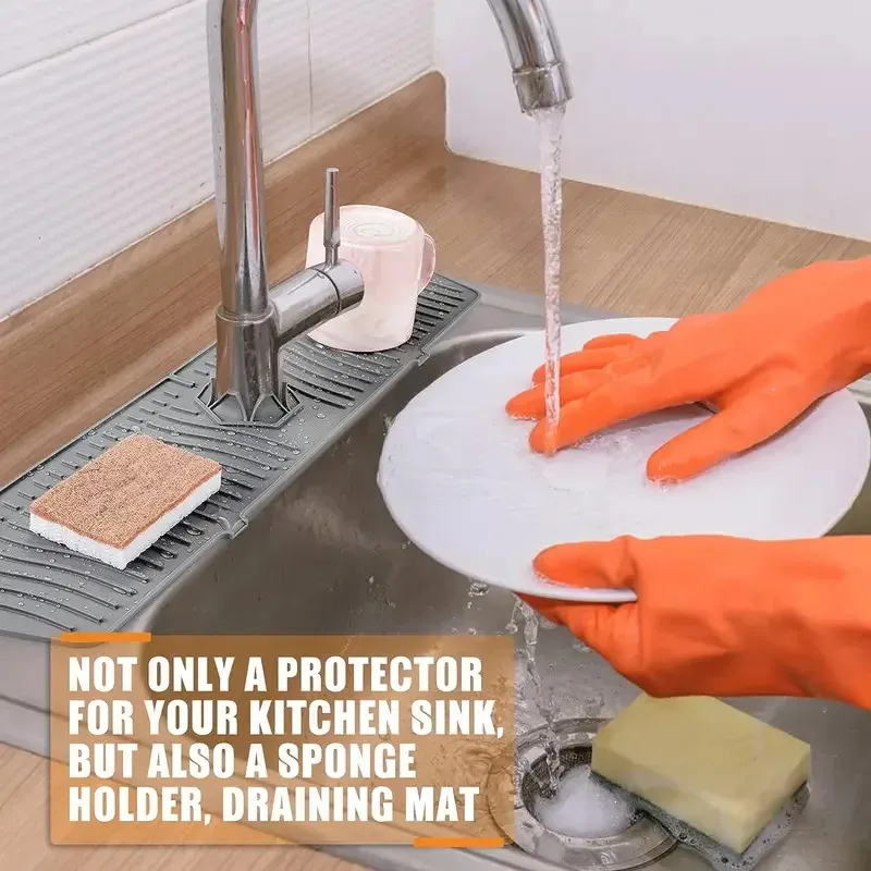 Tapis de protection en silicone pour robinet d'évier de cuisine 4