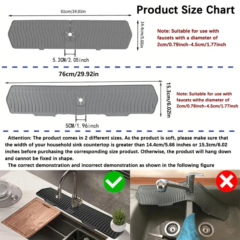 Tapis de protection en silicone pour robinet d'évier de cuisine 6