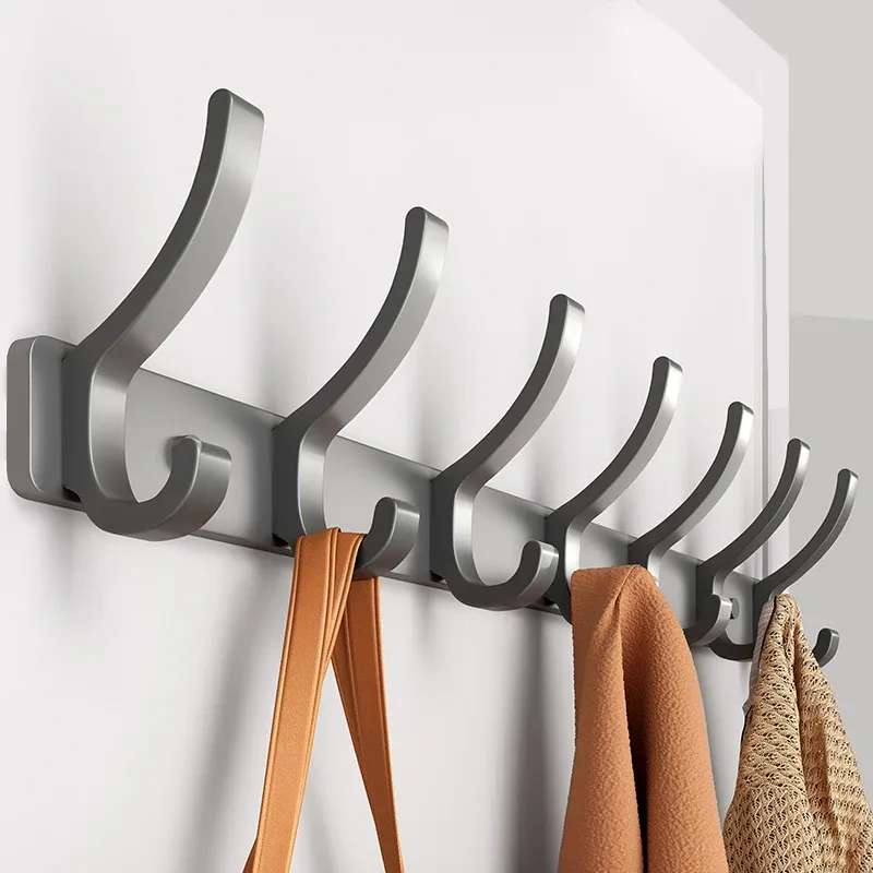 Porte-manteau mural sans perçage pour porte, organisateur de rangement pour chambre et cuisine - Image 1