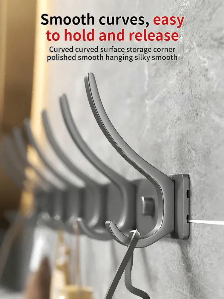 Porte-manteau mural sans perçage pour porte, organisateur de rangement pour chambre et cuisine 5