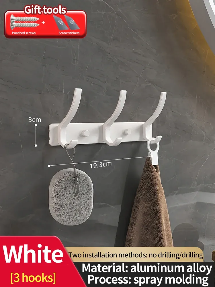 Porte-manteau mural sans perçage pour porte, organisateur de rangement pour chambre et cuisine 7