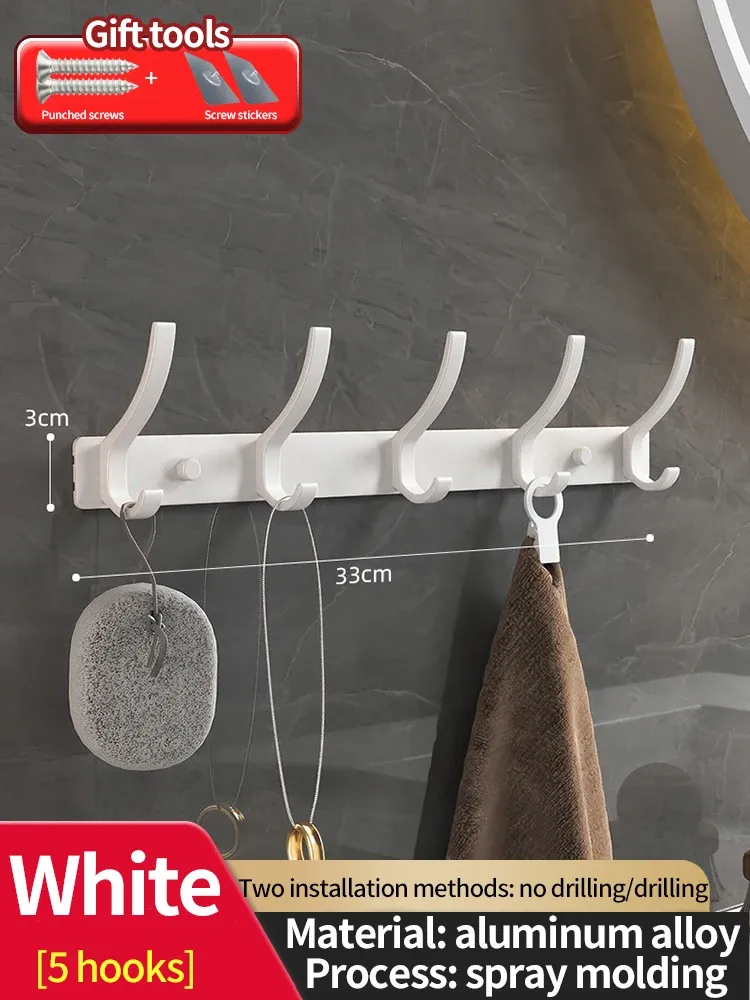 Porte-manteau mural sans perçage pour porte, organisateur de rangement pour chambre et cuisine 13