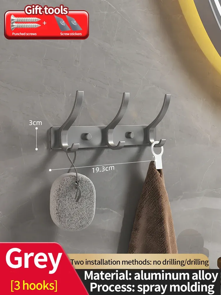 Porte-manteau mural sans perçage pour porte, organisateur de rangement pour chambre et cuisine 18