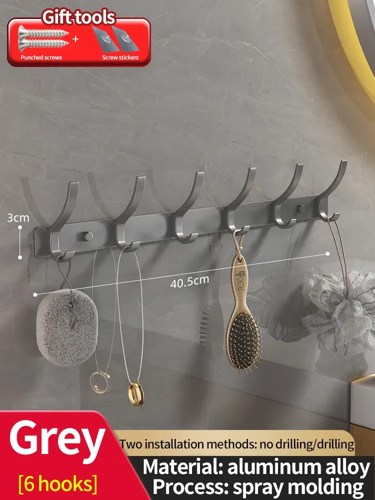 Porte-manteau mural sans perçage pour porte, organisateur de rangement pour chambre et cuisine 15