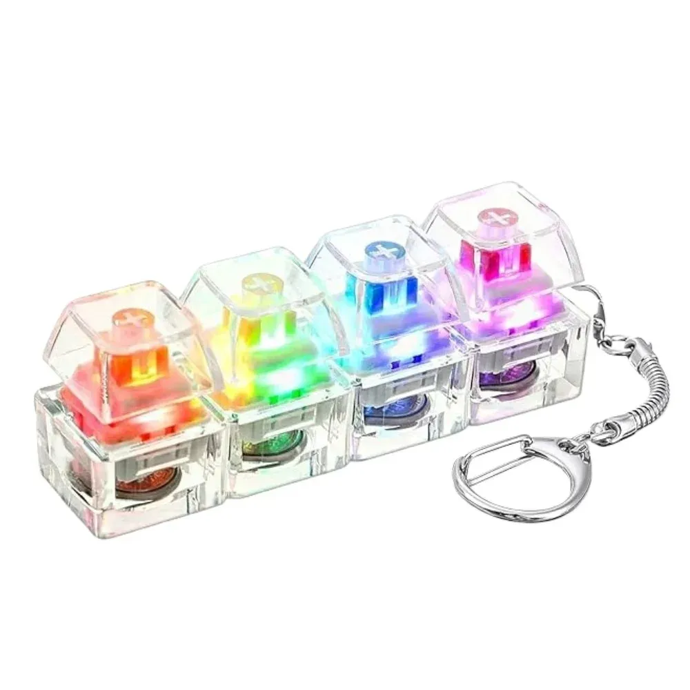 Porte-clés LED clavier, jouet sensoriel anti-stress, gadget fidget pour adultes et enfants 8