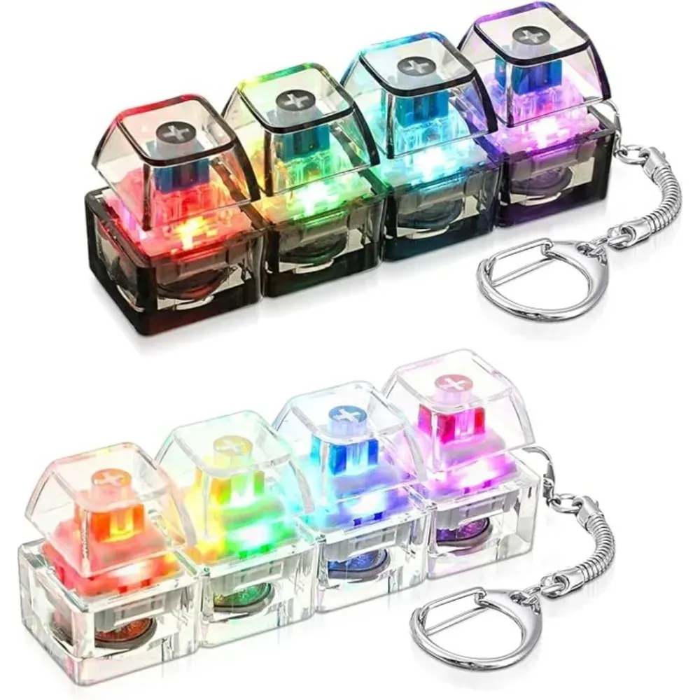 Porte-clés LED clavier, jouet sensoriel anti-stress, gadget fidget pour adultes et enfants 7