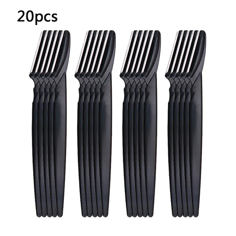 Ensemble de tondeuse à sourcils pour femme en acier inoxydable, épilateur facial portable, kit d'outils de beauté avec capuchons de sécurité et couteau à sourcils 10