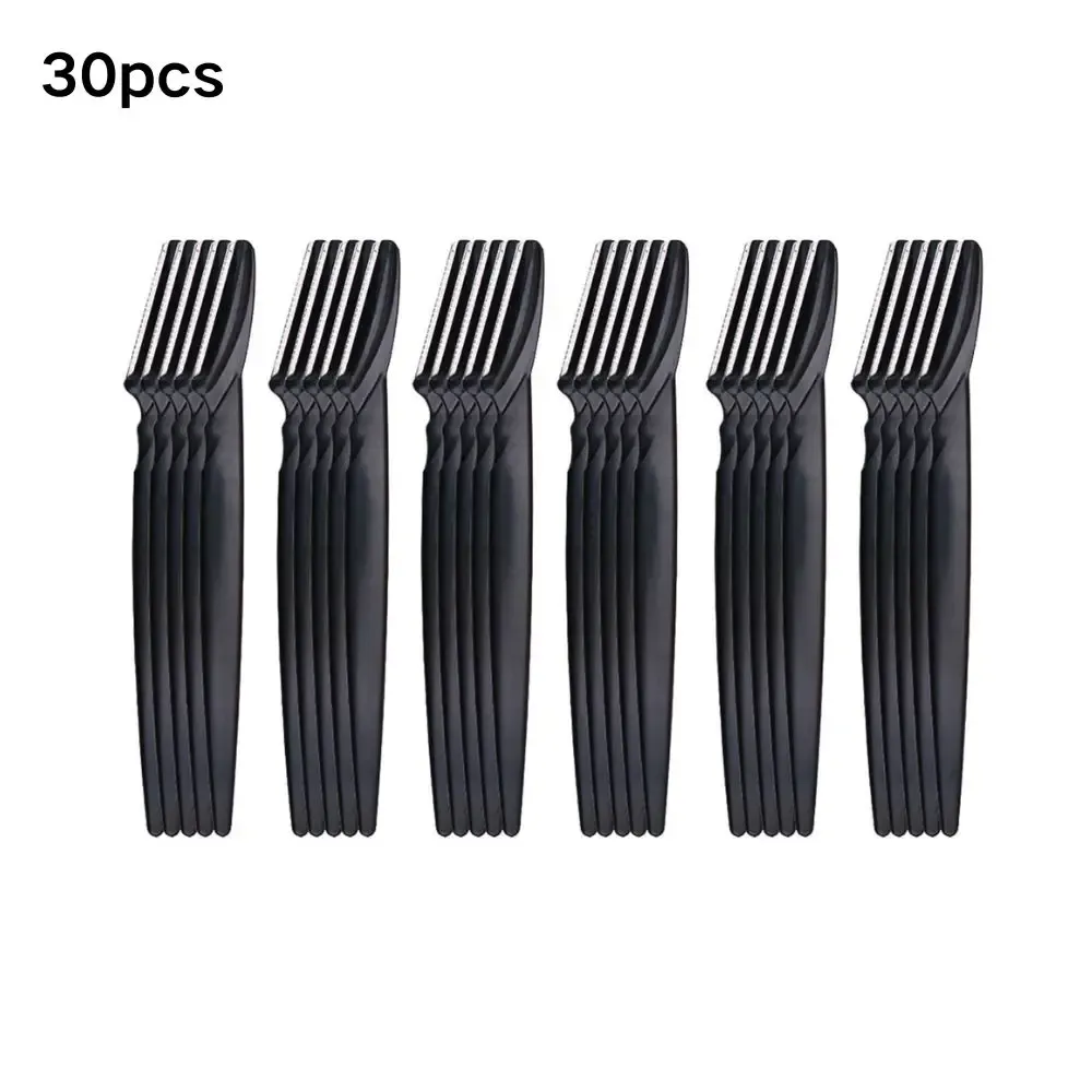 Ensemble de tondeuse à sourcils pour femme en acier inoxydable, épilateur facial portable, kit d'outils de beauté avec capuchons de sécurité et couteau à sourcils 11