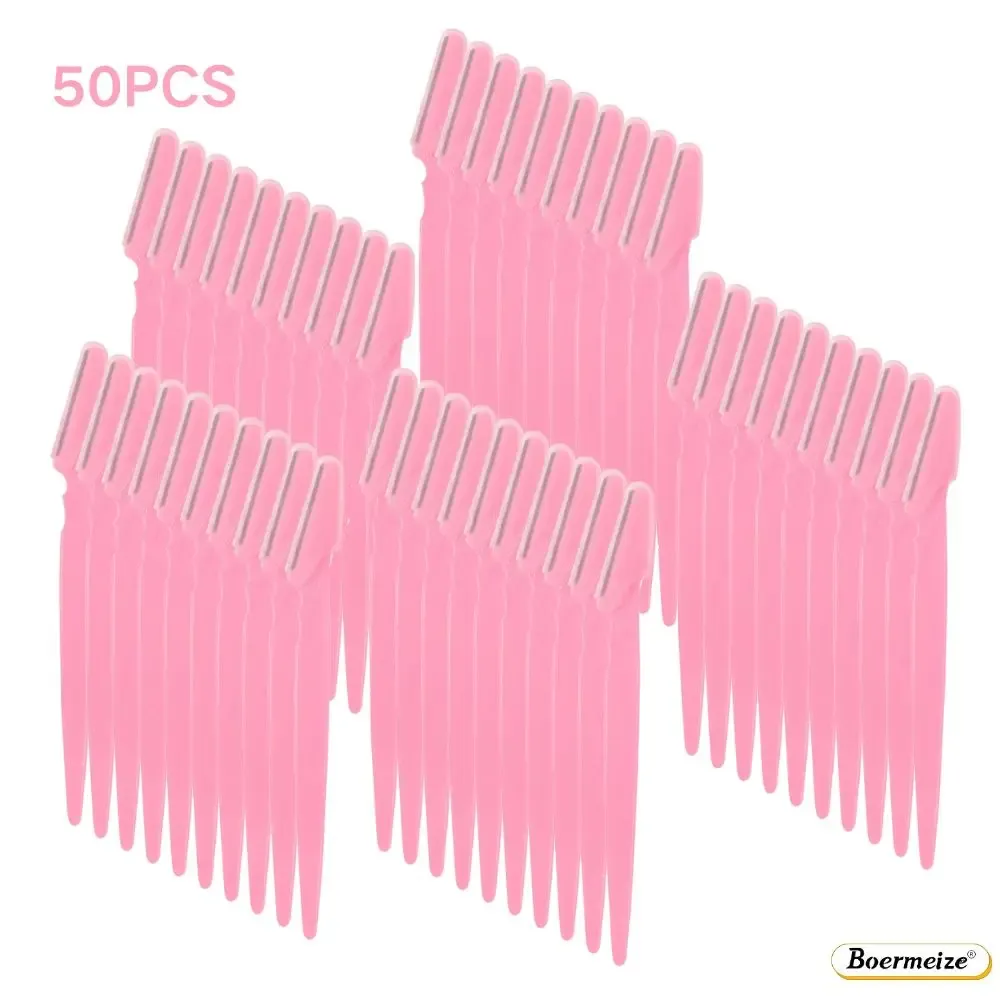 Ensemble de tondeuse à sourcils pour femme en acier inoxydable, épilateur facial portable, kit d'outils de beauté avec capuchons de sécurité et couteau à sourcils 17