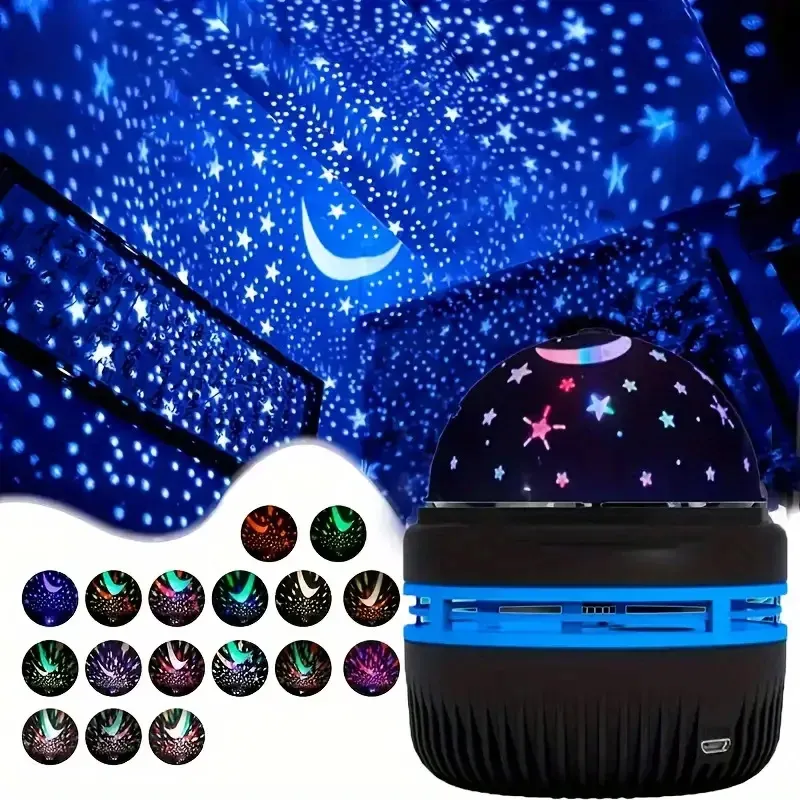Projecteur de ciel étoilé LED coloré, lampe galaxie, veilleuse d'ambiance pour chambre à coucher et décoration de la maison - Image 1