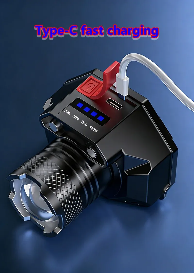 Lampe frontale en action