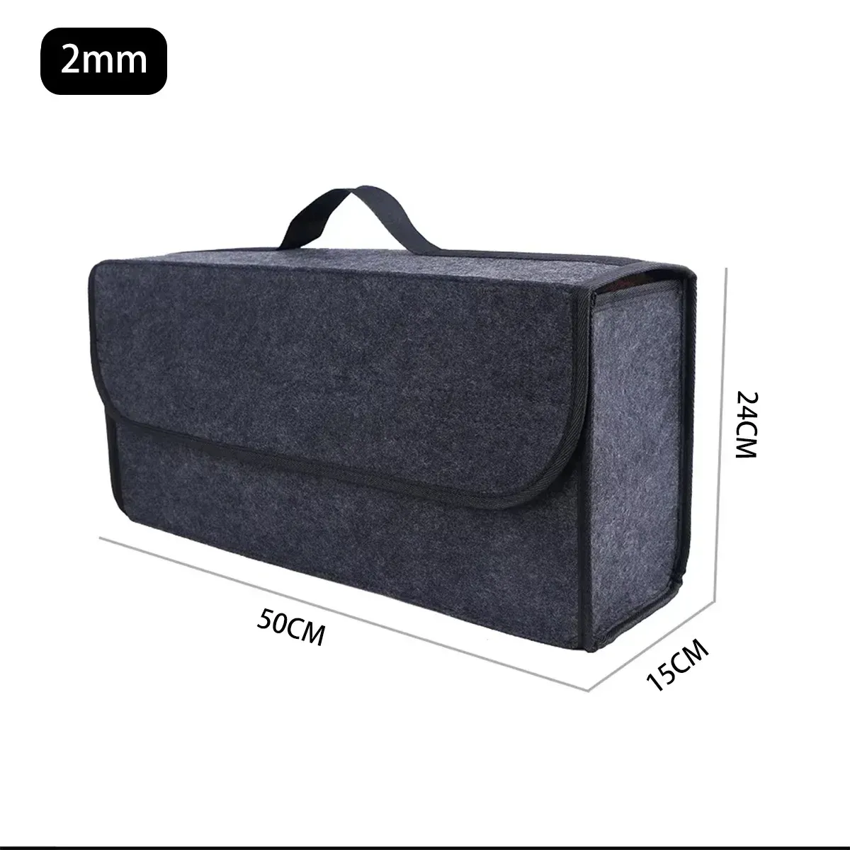 Boîte de rangement pliable en feutre pour voiture KKJOY, gris foncé, antidérapante, universelle, pour outils, serviettes et accessoires automobiles 7