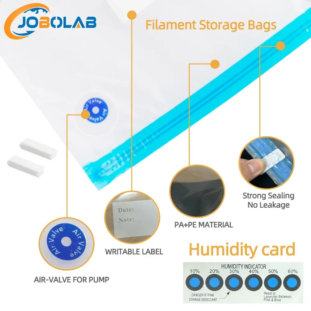 Sacs de stockage sous vide pour filament, 2 à 30 unités, pour imprimante 3D : protection contre l'humidité pour filaments PLA, ABS et PETG, séchoir compatible, sécurité renforcée 3