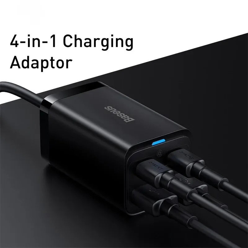 Chargeur de bureau GaN3 Baseus 100 W / 65 W, charge rapide QC 3.0/4.0, USB-C, pour iPhone 15, Huawei, Xiaomi, MacBook et ordinateur portable 5