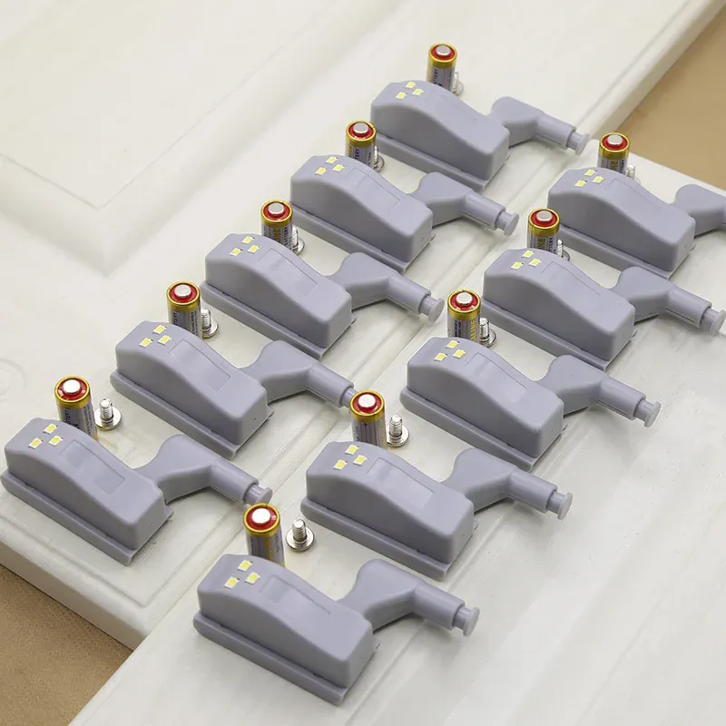 Lot de 10 ou 20 veilleuses LED sans fil à piles avec capteur tactile intelligent pour sous-meuble et placard 1