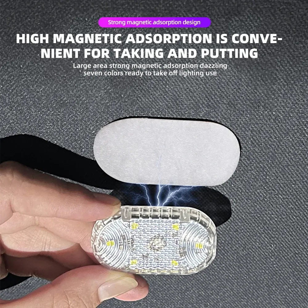 Éclairage LED d'ambiance sans fil pour voiture, mini lampe tactile pour accoudoir, boîte et coffre 2