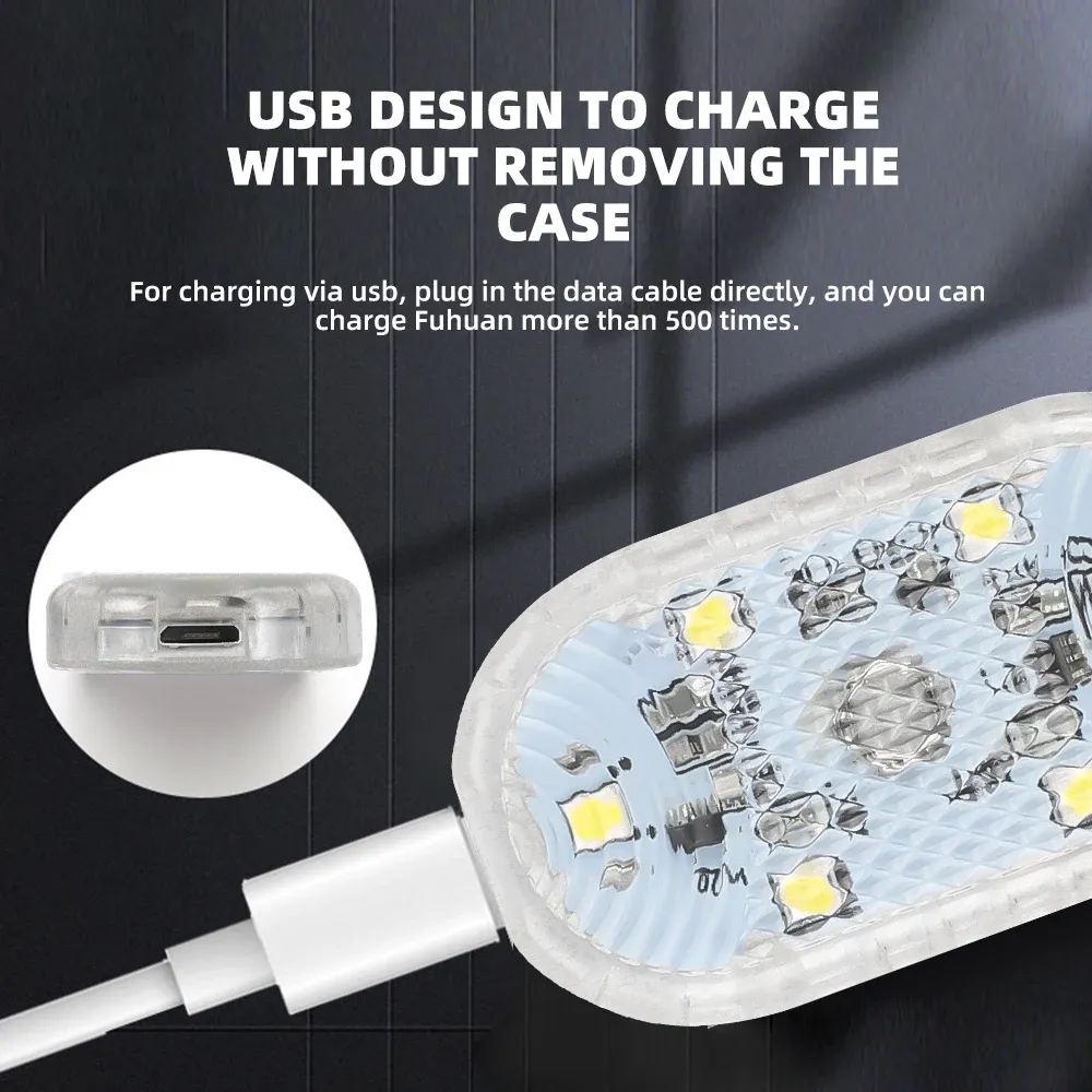 Éclairage LED d'ambiance sans fil pour voiture, mini lampe tactile pour accoudoir, boîte et coffre 4