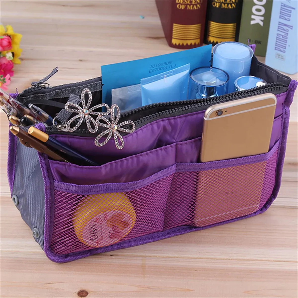 Organiseur de sac à main, finitions
