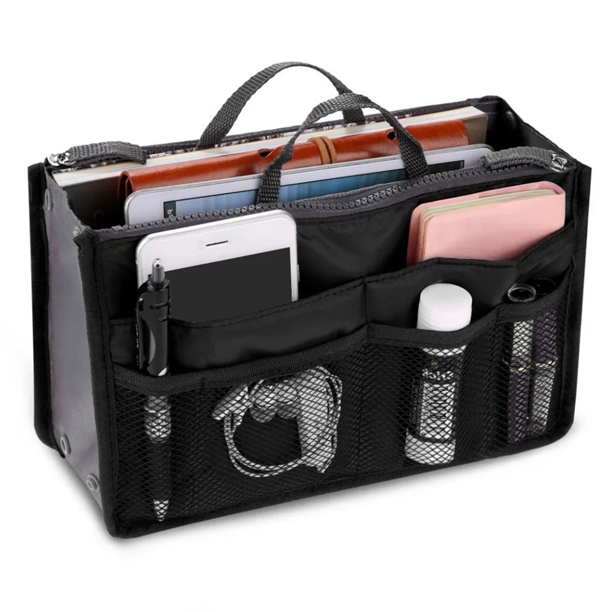 Organisateur de sac à main de voyage en nylon pour femme, grande capacité 10