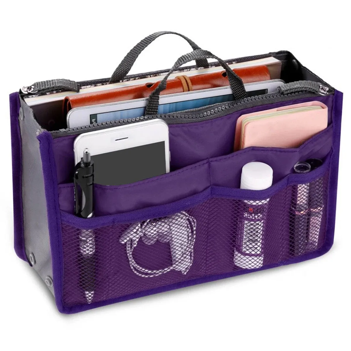Organisateur de sac à main de voyage en nylon pour femme, grande capacité 8