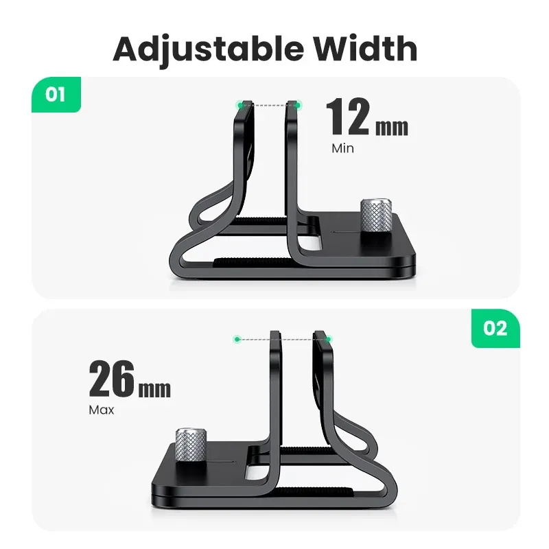 Support vertical en aluminium UGREEN pour ordinateur portable, compatible MacBook Air et Pro, tablette et téléphone 3