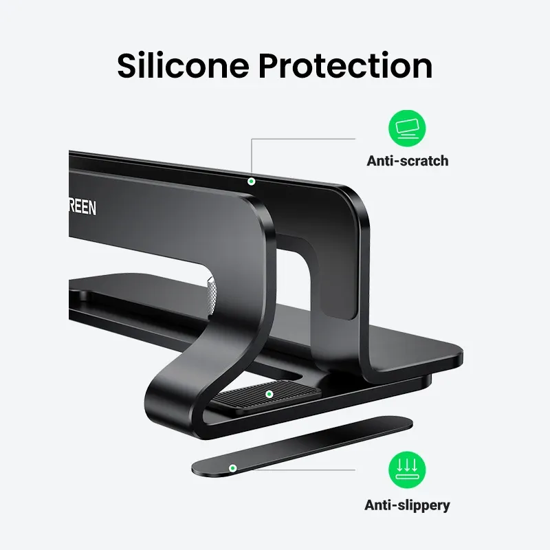 Support vertical en aluminium UGREEN pour ordinateur portable, compatible MacBook Air et Pro, tablette et téléphone 6