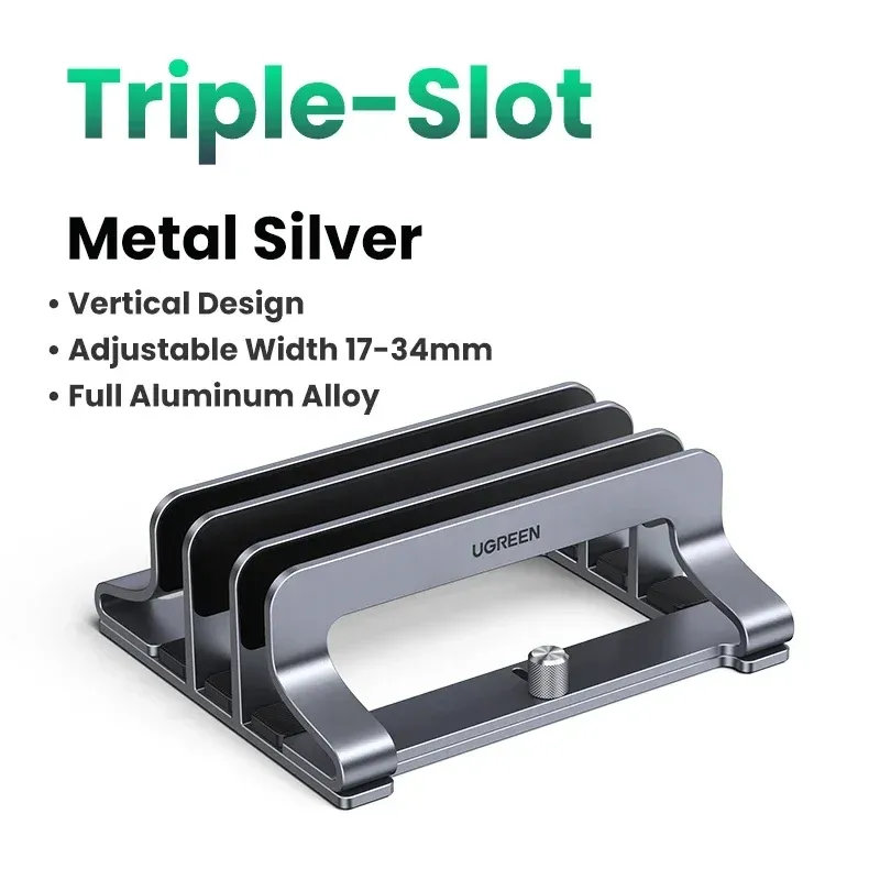 Support vertical en aluminium UGREEN pour ordinateur portable, compatible MacBook Air et Pro, tablette et téléphone 9