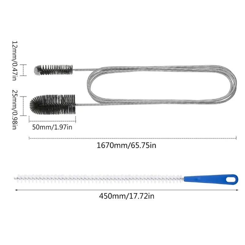Brosses flexibles de nettoyage de canalisations pour déboucher cheveux et saletés dans les éviers, lot de 13 6