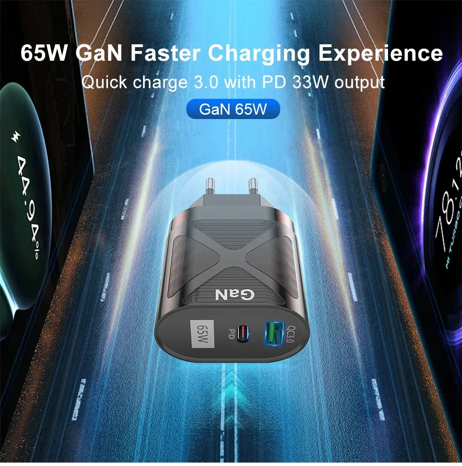 Chargeur GaN 65W, compatibilité