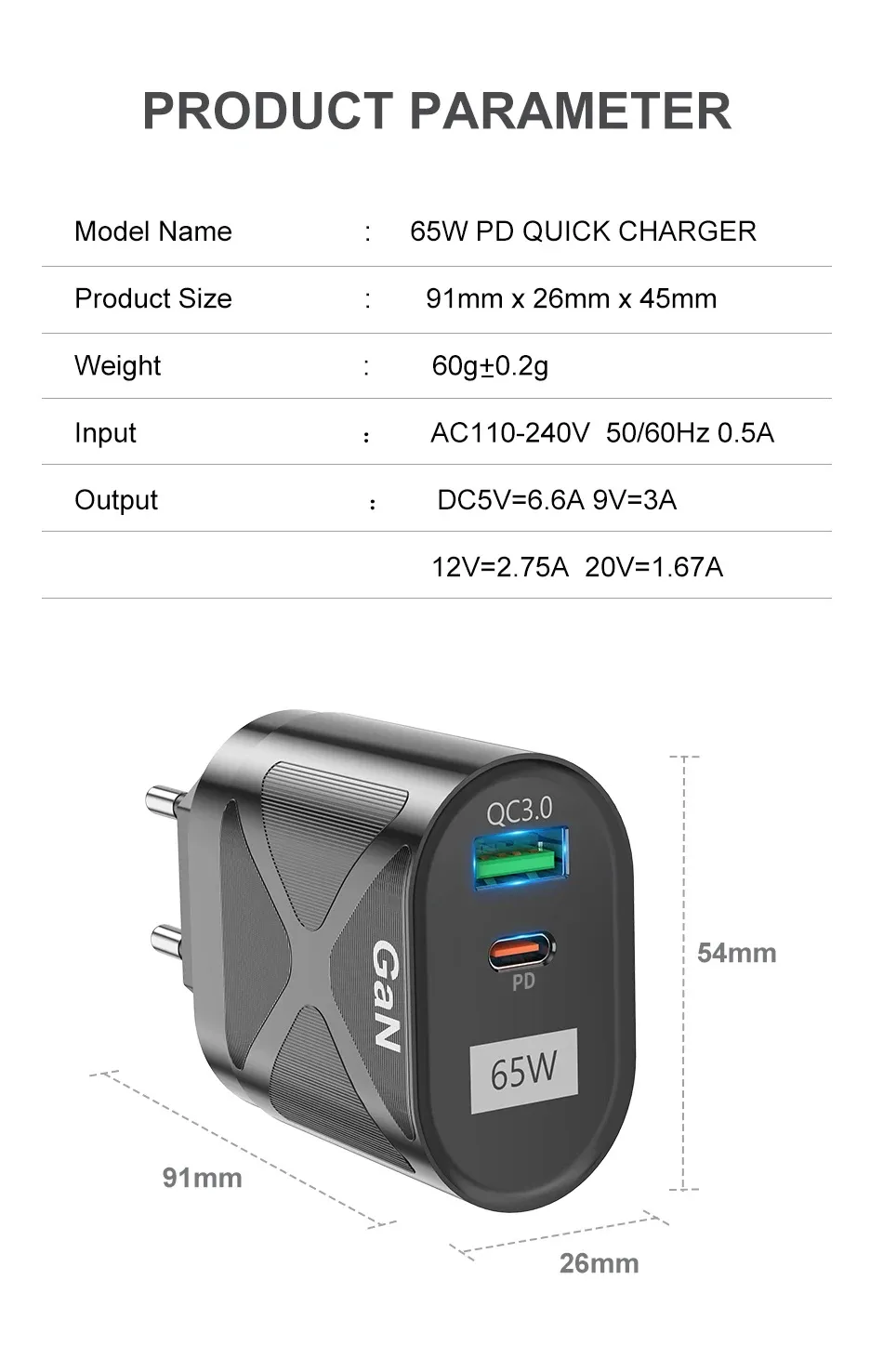 Chargeur GaN 65W, lifestyle