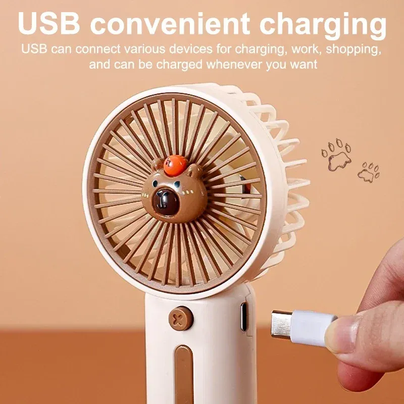 Mini ventilateur portatif Capibala rechargeable par USB, 3 vitesses 5