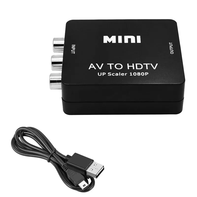 Adaptateur convertisseur AV vers HDMI 1080P, signal composite RCA CVBS L/R vers HDTV 7