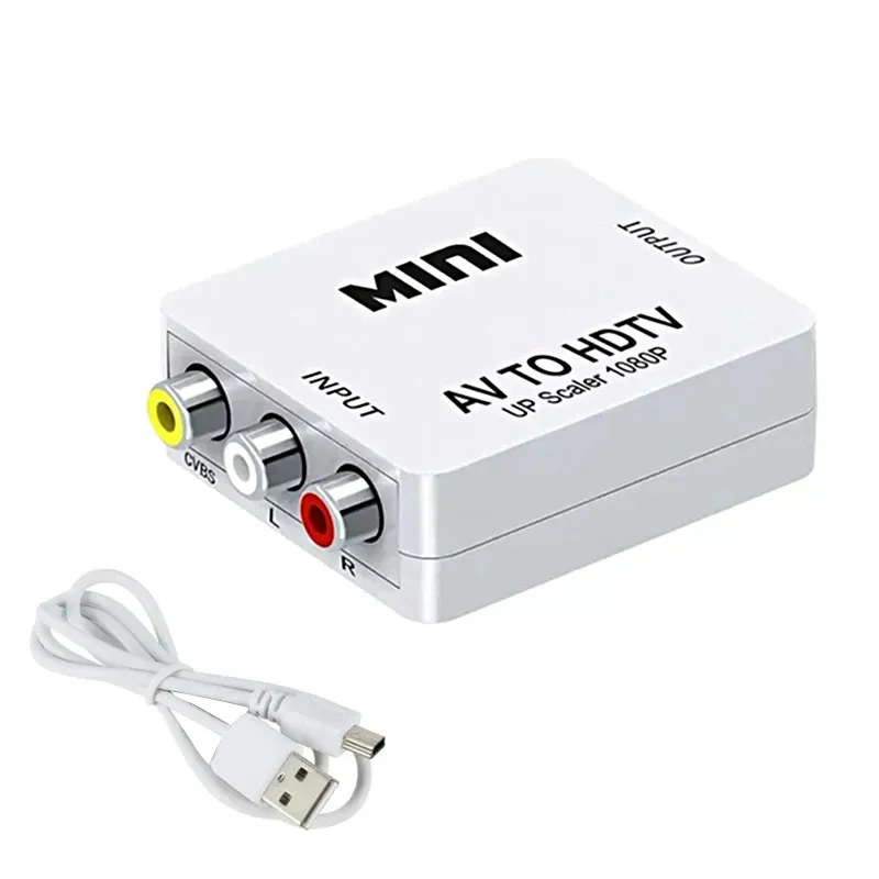 Adaptateur convertisseur AV vers HDMI 1080P, signal composite RCA CVBS L/R vers HDTV 8