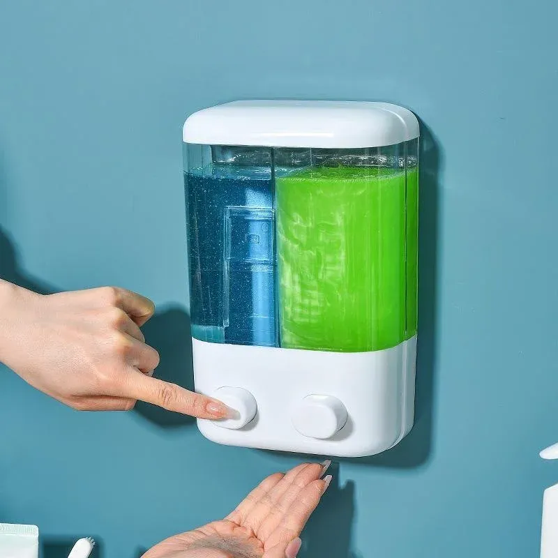 Distributeur de savon mural 500/1000 ml à pompe manuelle pour shampoing et gel douche 2