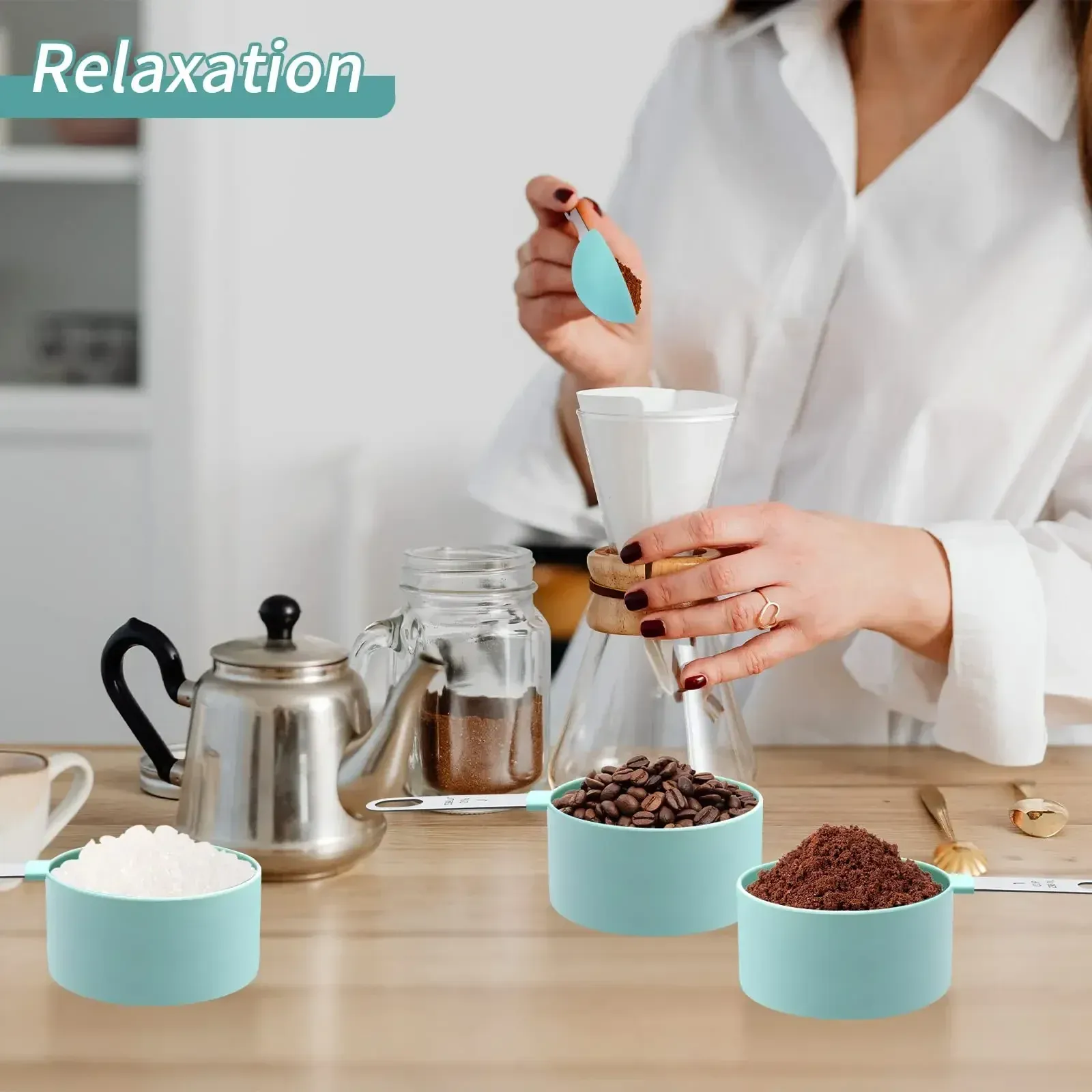 Cuillère doseuse et tasse à mesurer polyvalente, idéale pour la cuisson et la pâtisserie (farine, sucre, etc.) 4