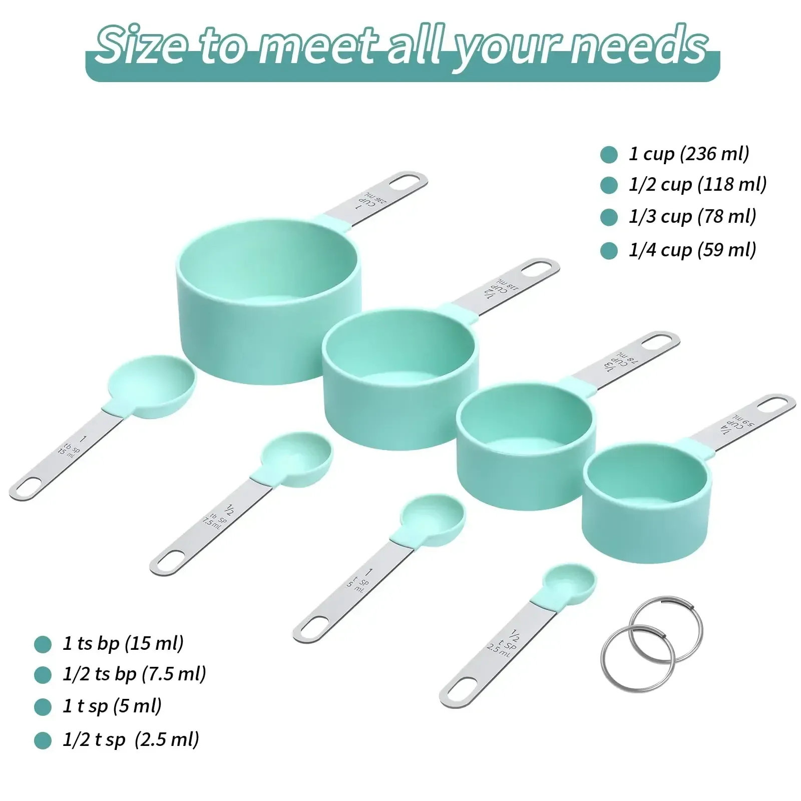 Cuillère doseuse et tasse à mesurer polyvalente, idéale pour la cuisson et la pâtisserie (farine, sucre, etc.) 5