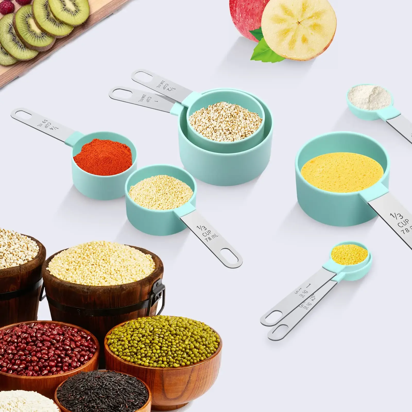 Cuillères doseuses en situation de cuisine