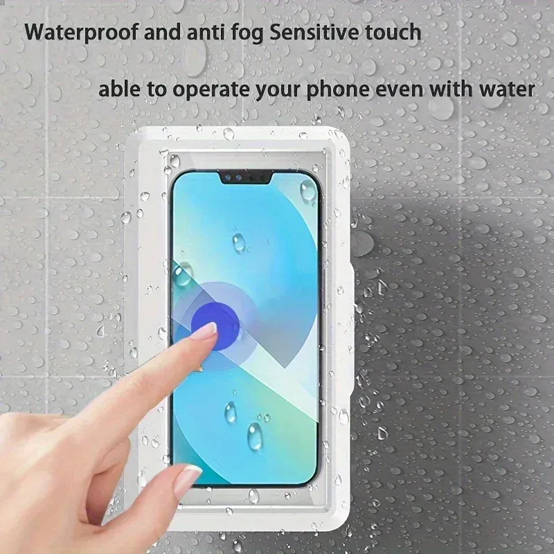 Étui étanche anti-buée pour téléphone portable, rotatif à 360 degrés, avec support pour salle de bain et douche, compatible écran tactile 5