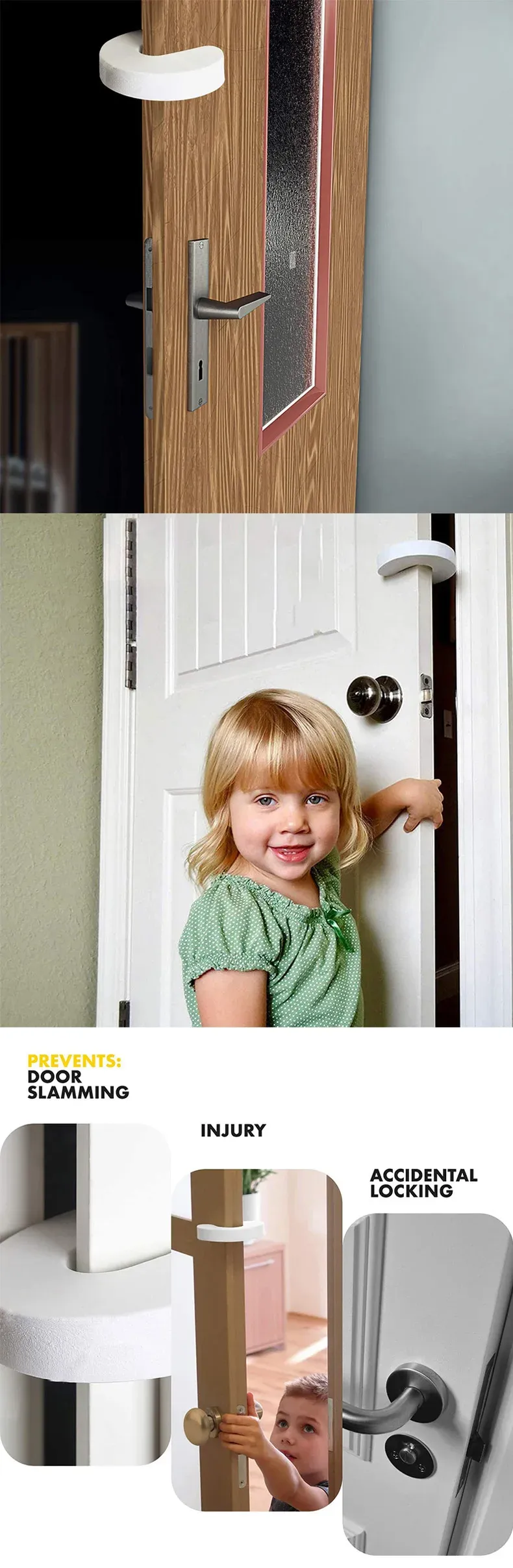 Détail de la protection de porte pour enfants