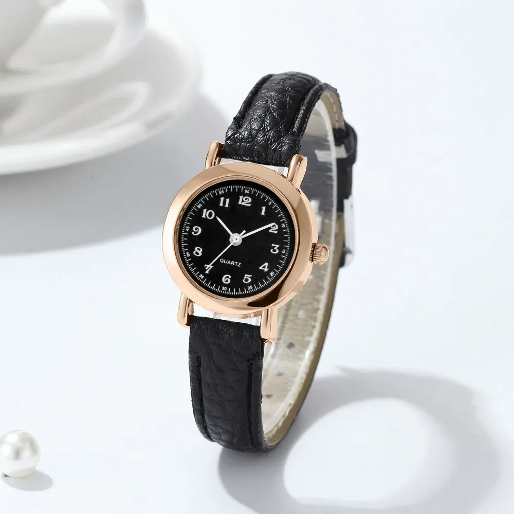 Montre minimaliste pour femme à petit cadran, bracelet en cuir ultra-fin, quartz décontracté 13
