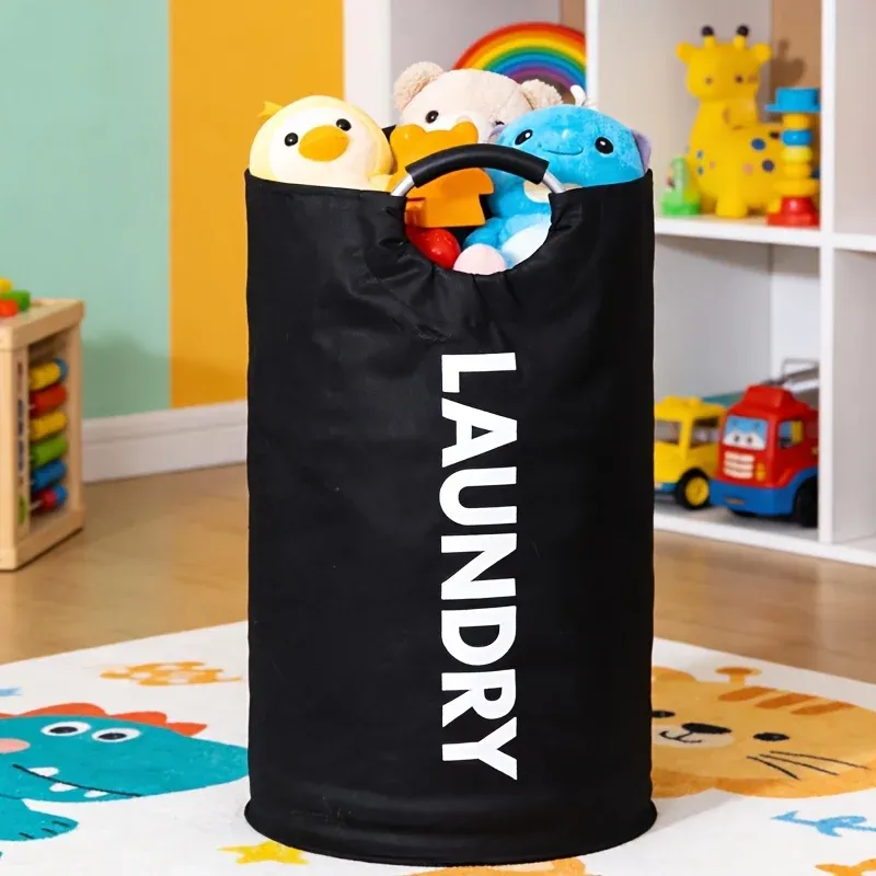 Panier de rangement pour linge extra large 80 L, rembourré, robuste et pliable 5
