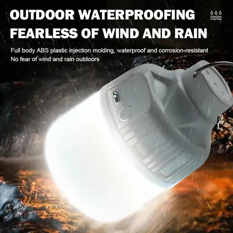Lanterne LED rechargeable USB pour camping et pêche, haute luminosité, lumière d'urgence et veilleuse 3