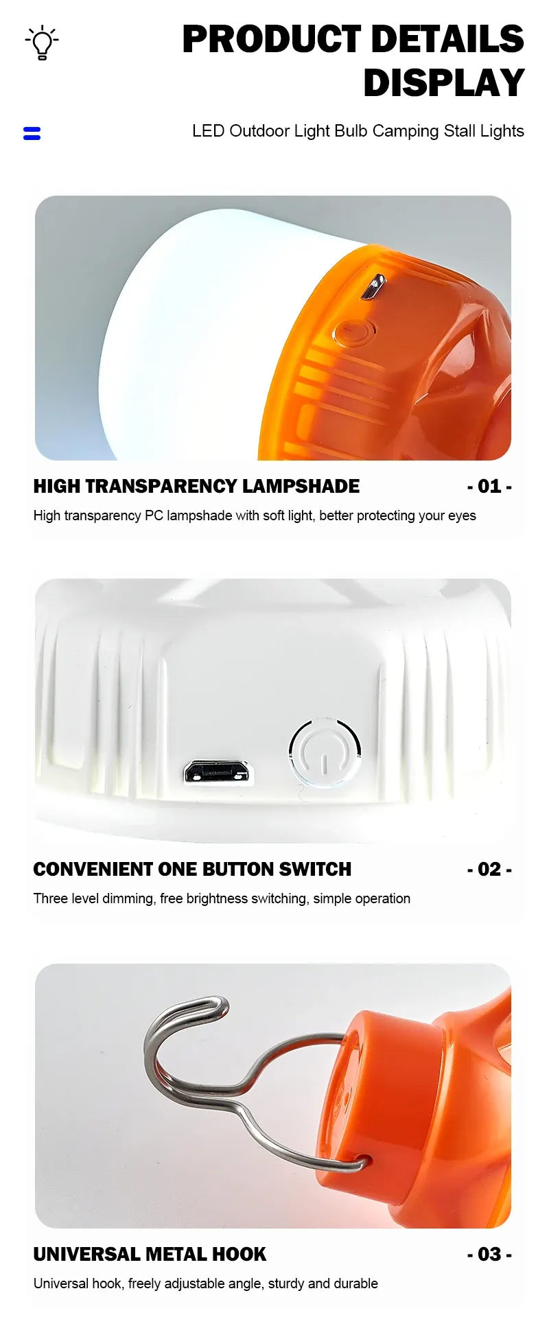 Lanterne LED portable de camping