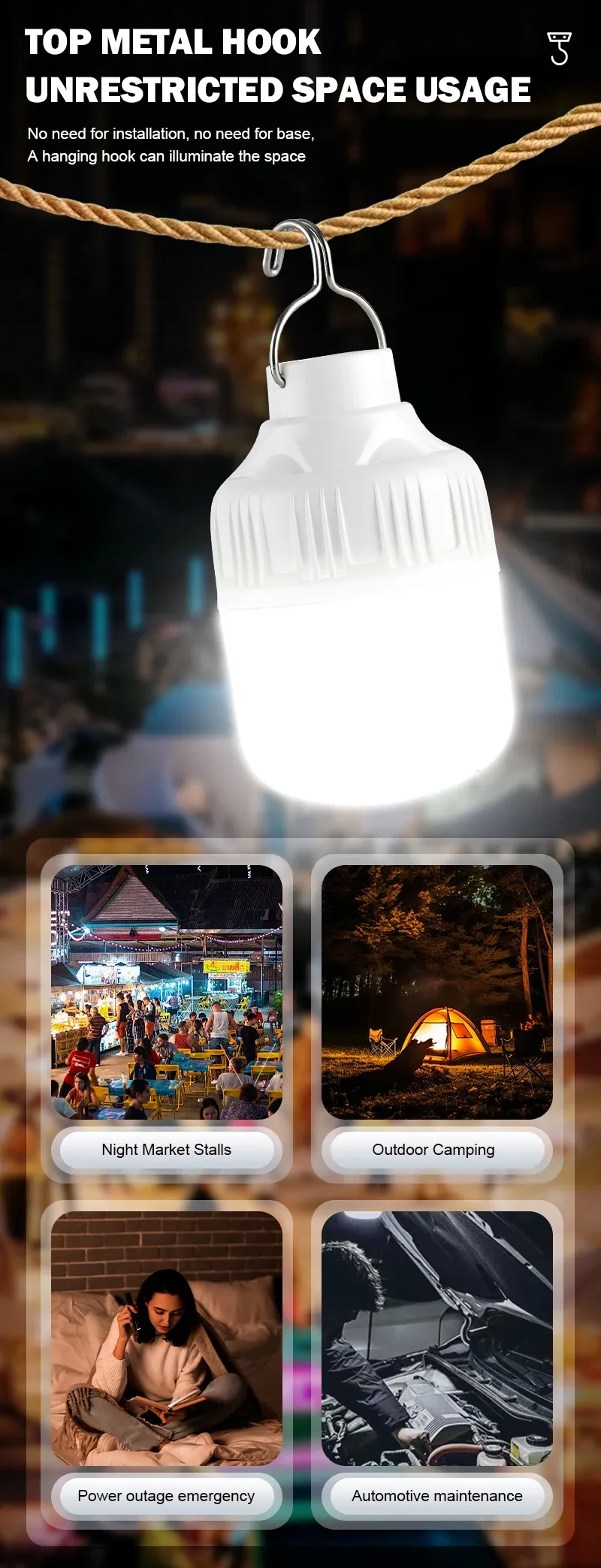 Lanterne LED pour la pêche et le camping