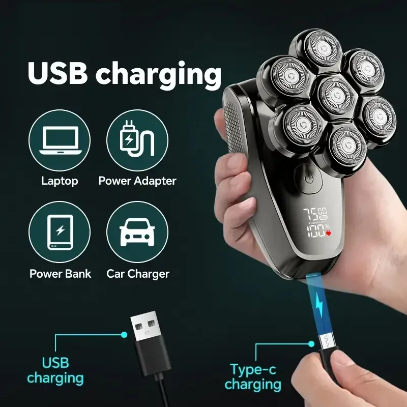 DOCOLAB Rasoir électrique rechargeable sans fil 5 en 1 pour homme, tondeuse et coupe-cheveux 3