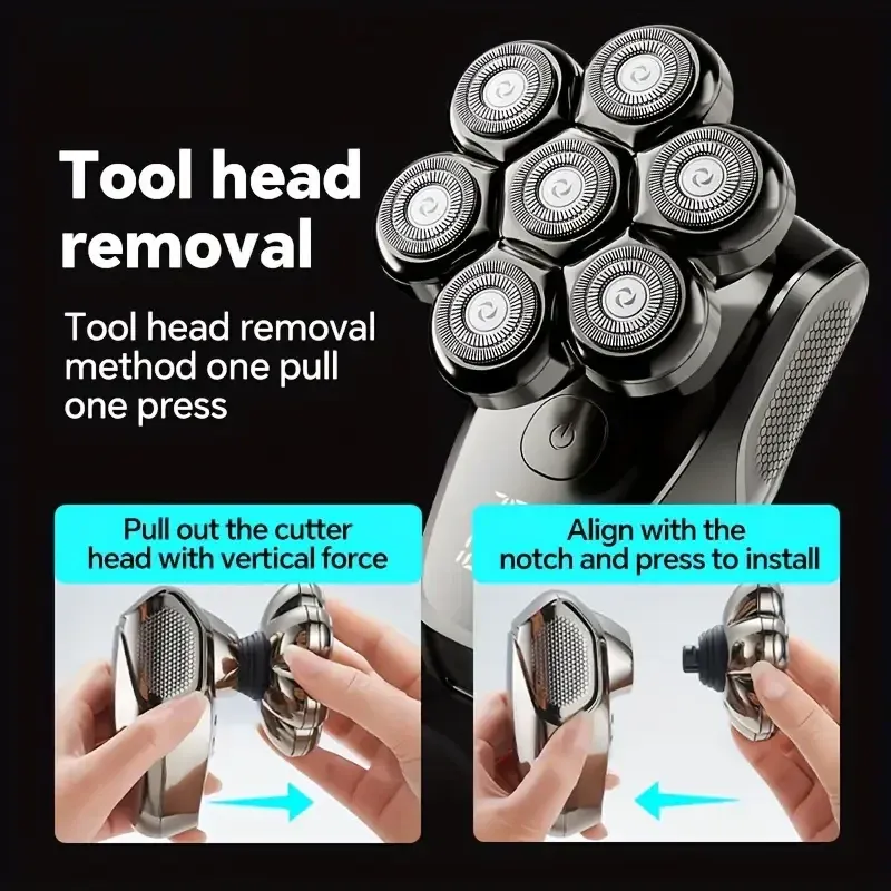 DOCOLAB Rasoir électrique rechargeable sans fil 5 en 1 pour homme, tondeuse et coupe-cheveux 4
