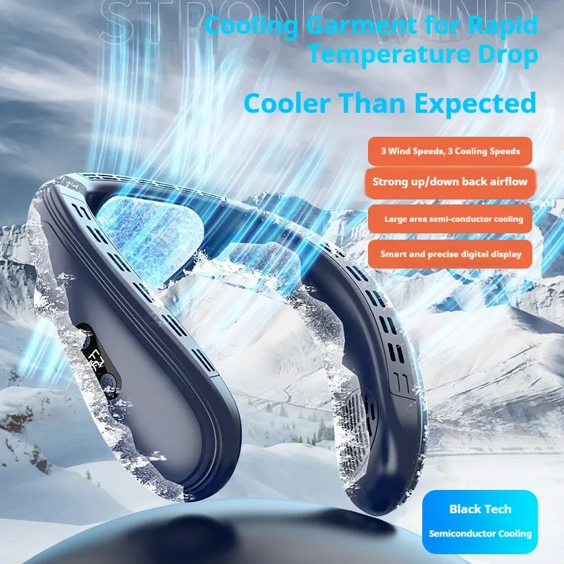 Ventilateur de cou portable rechargeable sans pales à semi-conducteurs