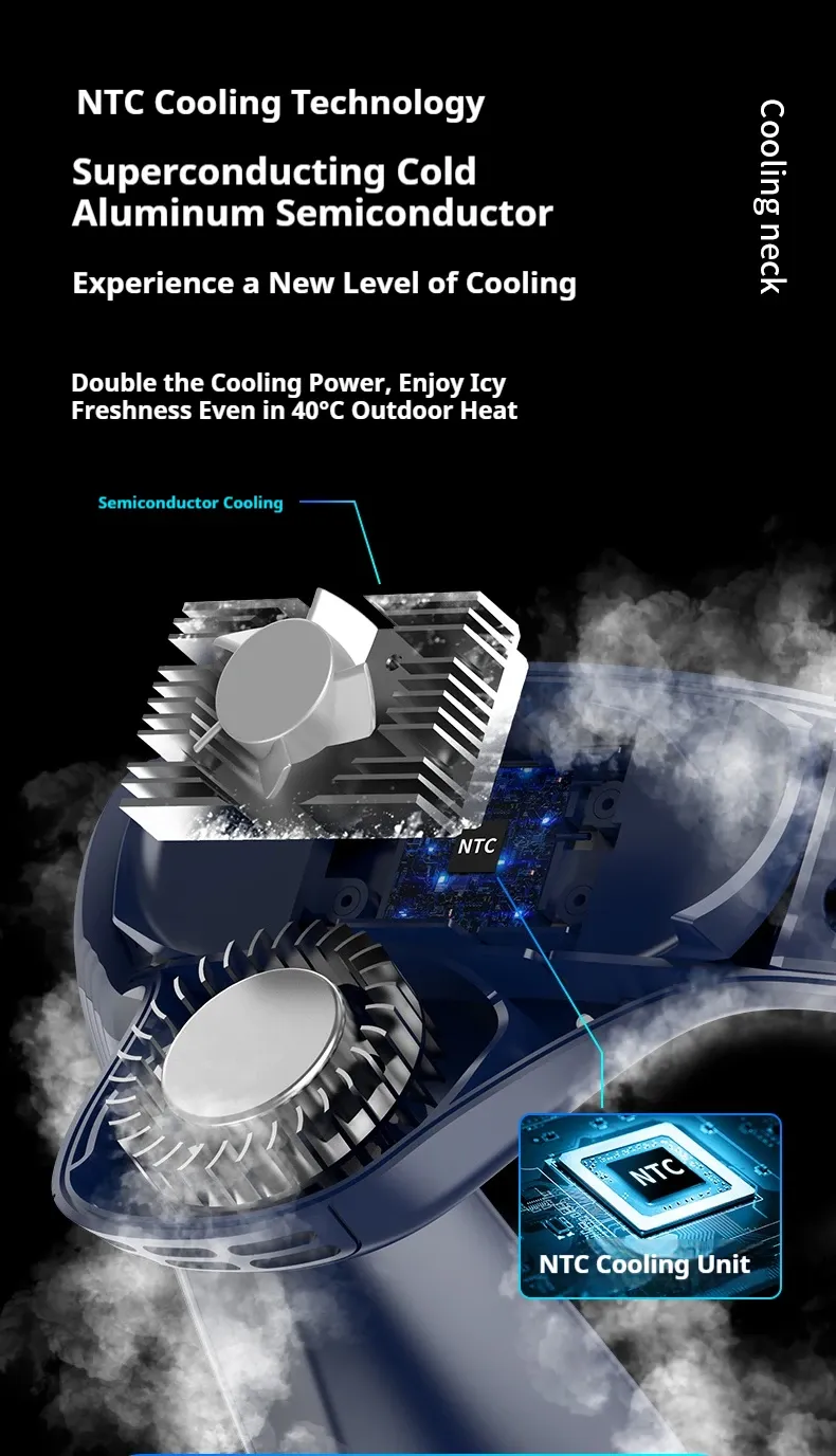 Ventilateur de cou porté lors d'une activité