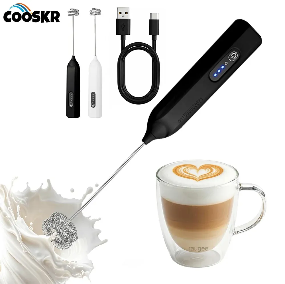 Mousseur à lait électrique rechargeable USB, mini fouet portable sans fil