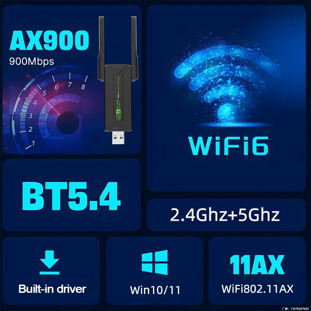 Adaptateur USB Wi-Fi 6 Bluetooth 5.4 vue générale